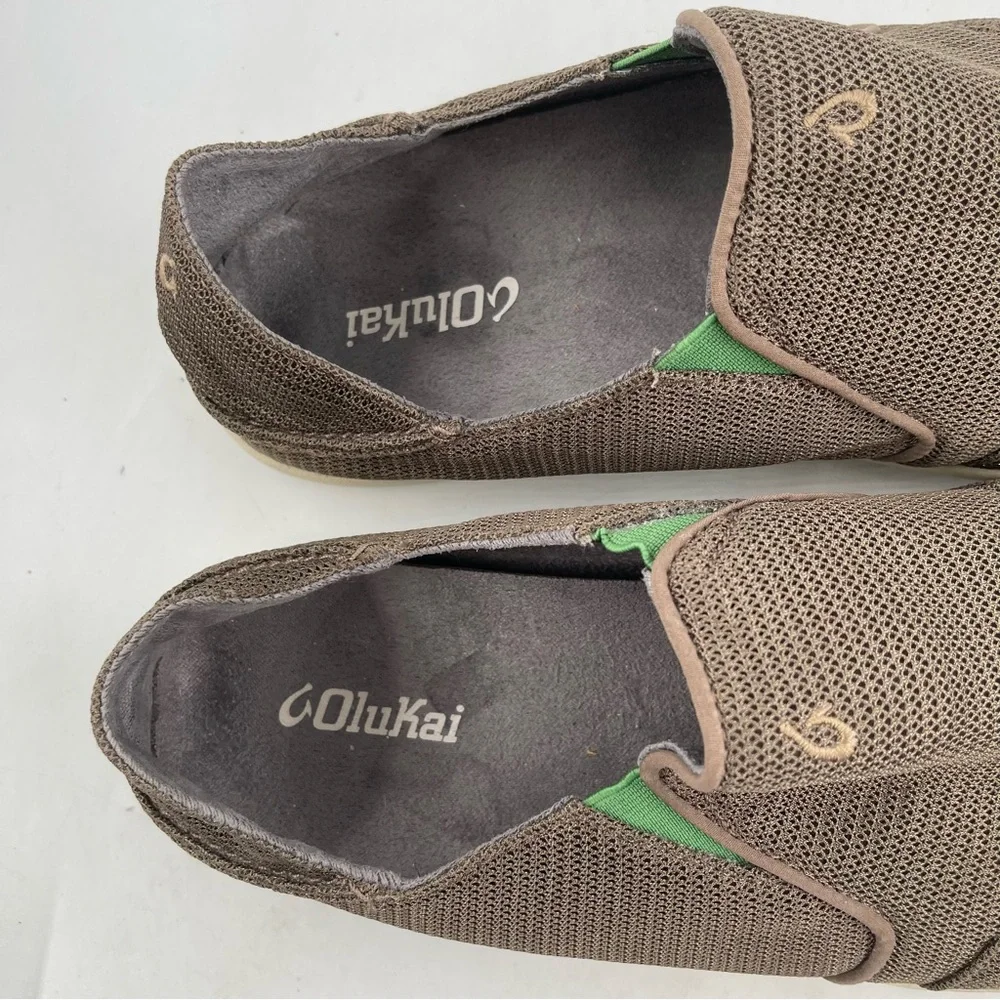 Olukai Men’s Nohea Mesh Mustang - Lime Slip-On Shoes Loafers - SIZE 11.5